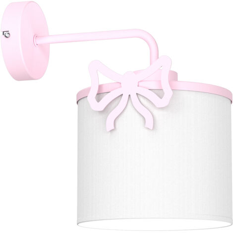 Applique Sweet bianca con nastro rosa 1xE27 Luminex