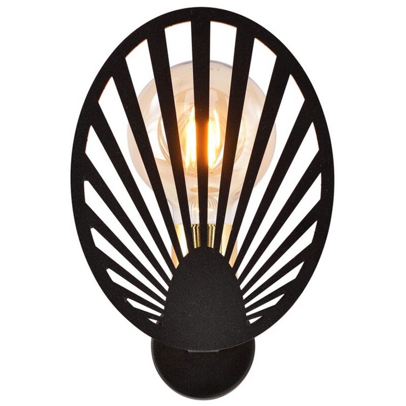 Applique Talia, Acier peint par poudrage, Noir, 16x23,5x11 cm