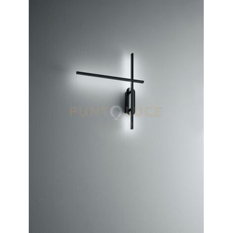 Applique Tange LED 20W 1600LM - CCT 3000K 4000K 6000K in alluminio verniciato nero 2 diffusori