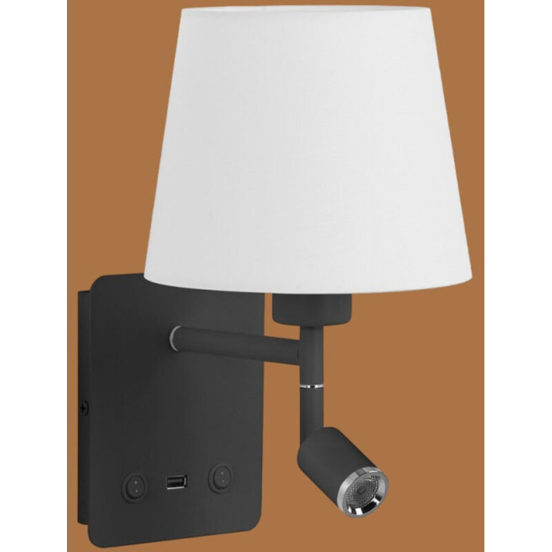 Applique Tête De Lit noire Lampe Et Liseuse Room2 Usb