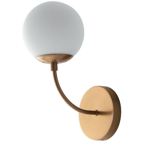 "Applique THEMYS in metallo ottone con diffusore in vetro"