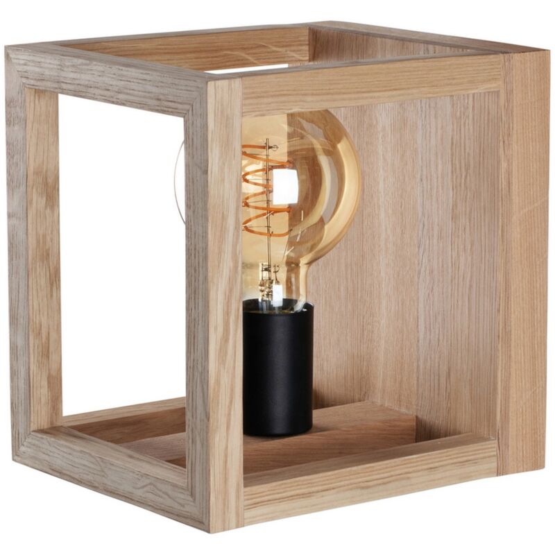 Applique Tietar, Bois, Métal, Marron, Noir, 18x21,5x25 cm