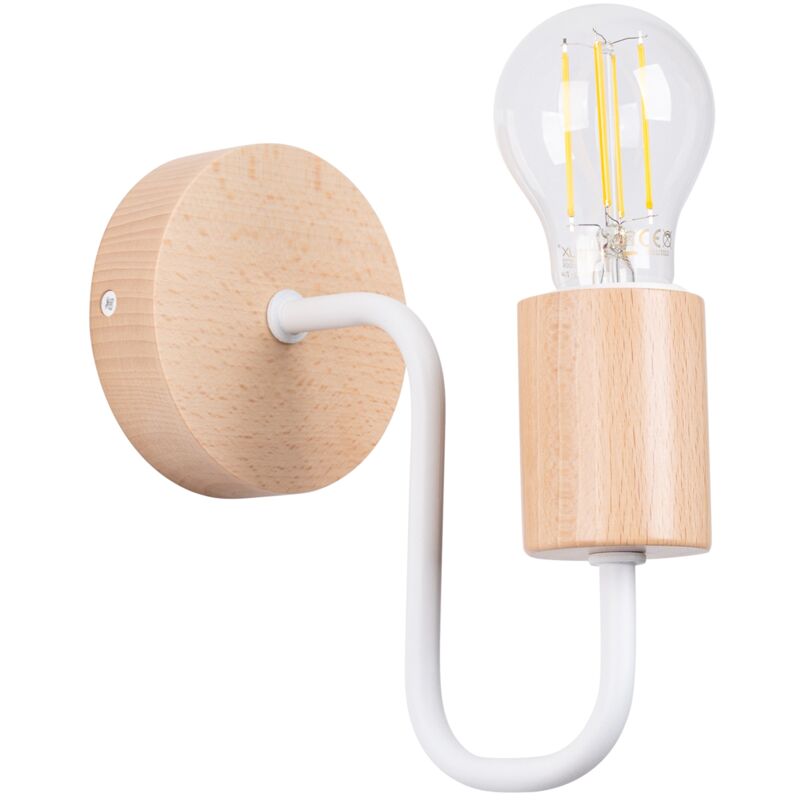 Applique Timbo acier/bois 1xE27 8cm Sollux