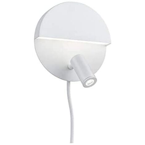 Applique Tonda Led Doppia Luce con Faretto Orientabile Bianco Mario GD Trio