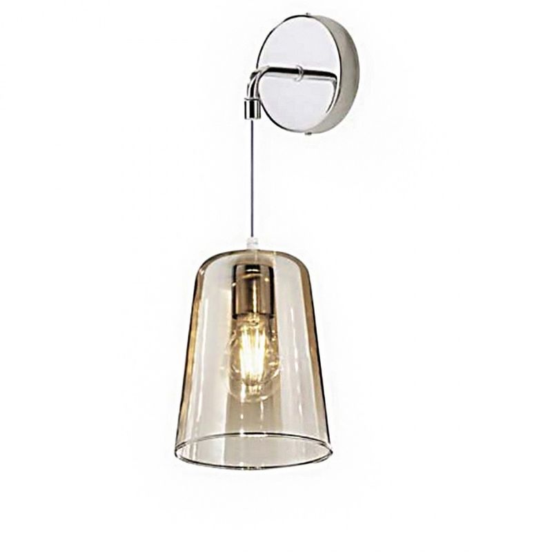 Image of Top-light - Applique top light shaded 1164cr a e27 led vetro colorato lampada parete moderna, colore ambra