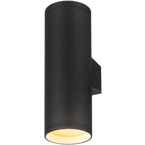 Applique Torre 2 luci GU10 nera in metallo Light Prestige