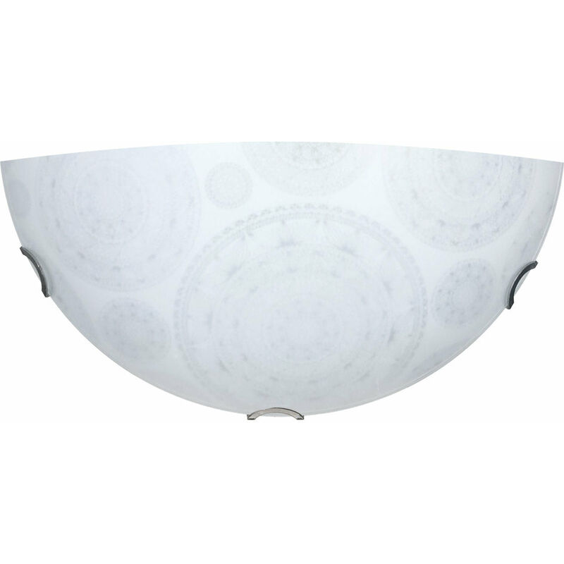 Image of Applique 1xE27 Ganci Cromo Vetro Lastra Bianco Decorato Ruote E-energy Tosca