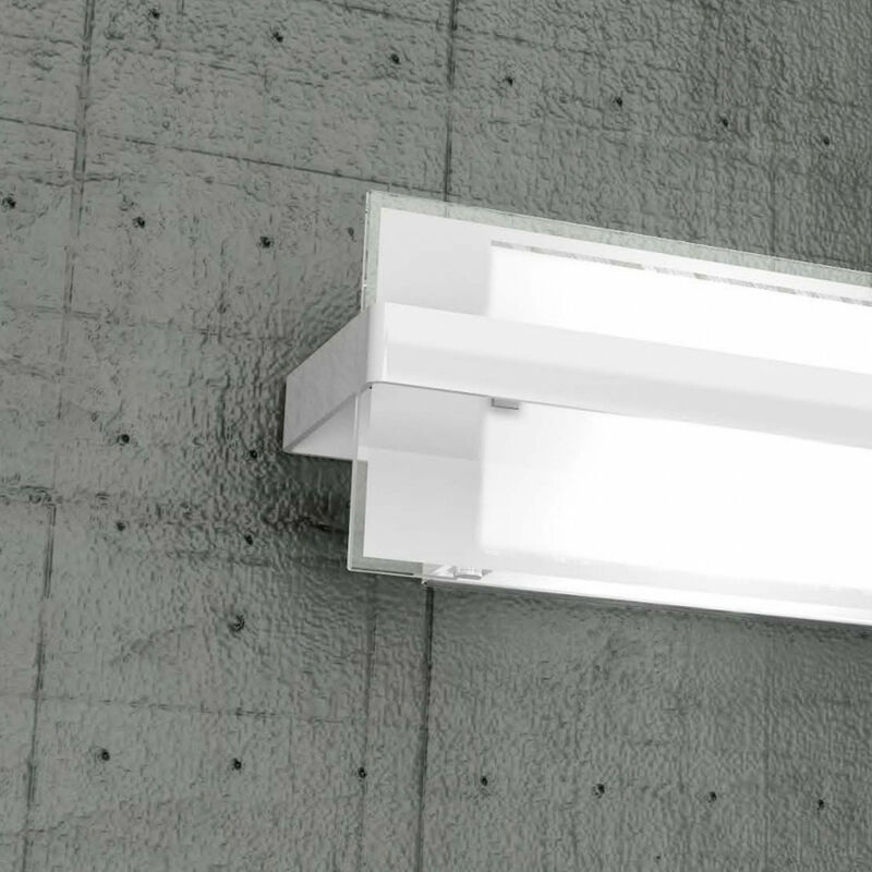 Image of Applique tp-cross 1106 ap 60w e27 vetro metallo lampada parete moderno, finitura metallo bianco - Bianco