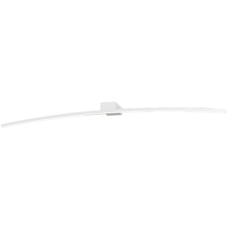 Image of Applique Moderna Curved Metallo Bianco Diffusore Bianco Led 14,4W Calda 90Cm - Bianco