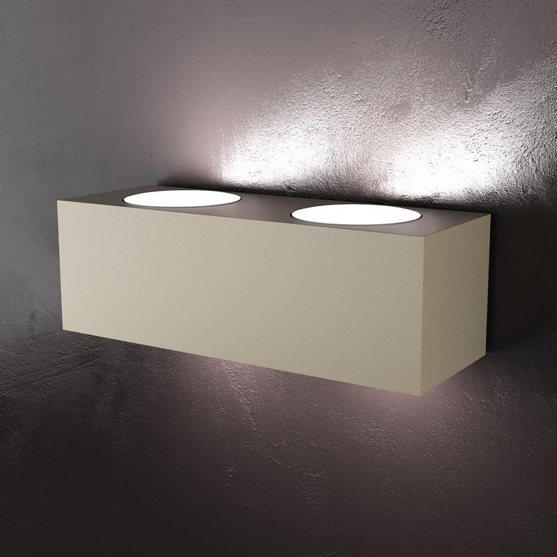 Image of Top-light - Applique moderno top light eccentric 1156 a4 gx53 led metallo biemissione lampada parete, finitura metallo sabbia - Sabbia