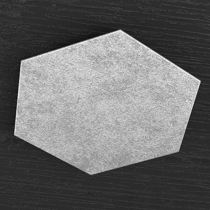 Image of Plafoniera Moderna Decorativa Hexagon Metallo Foglia Argento - Argento
