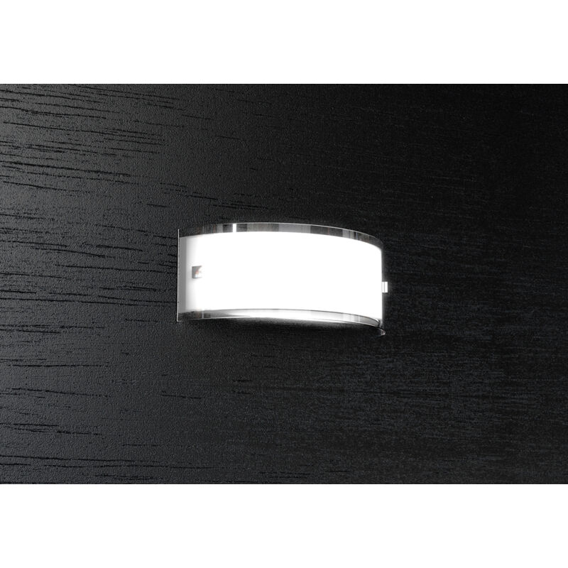 Image of Top-light - Applique Contemporanea Linear Metallo e Vetro Bianco 1 Luce E27 30Cm - Bianco