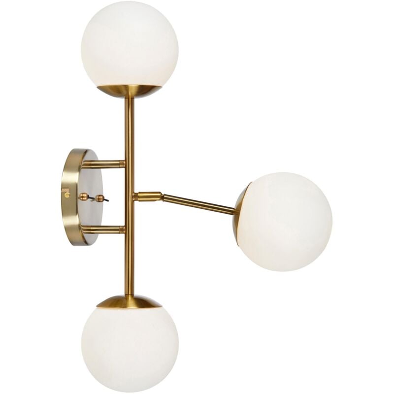 Trinity Wall 3 Globe Light Laiton, Blanc - Markslojd