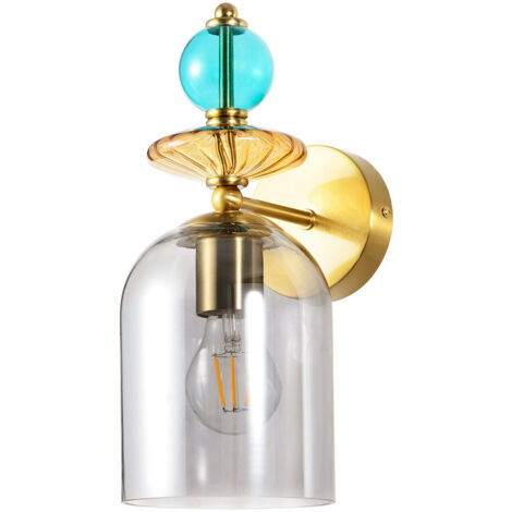 Applique Tropea Art Déco vetro fumé oro E27 15W Light Prestige