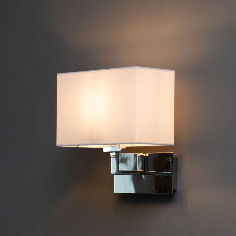 Applique tête de lit métal et abat-jour blanc - Erdal