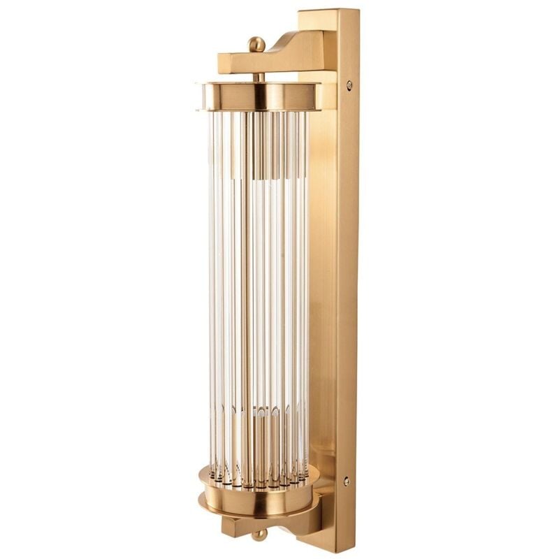 Signature - Applique tube verre métal laiton - Laiton doré