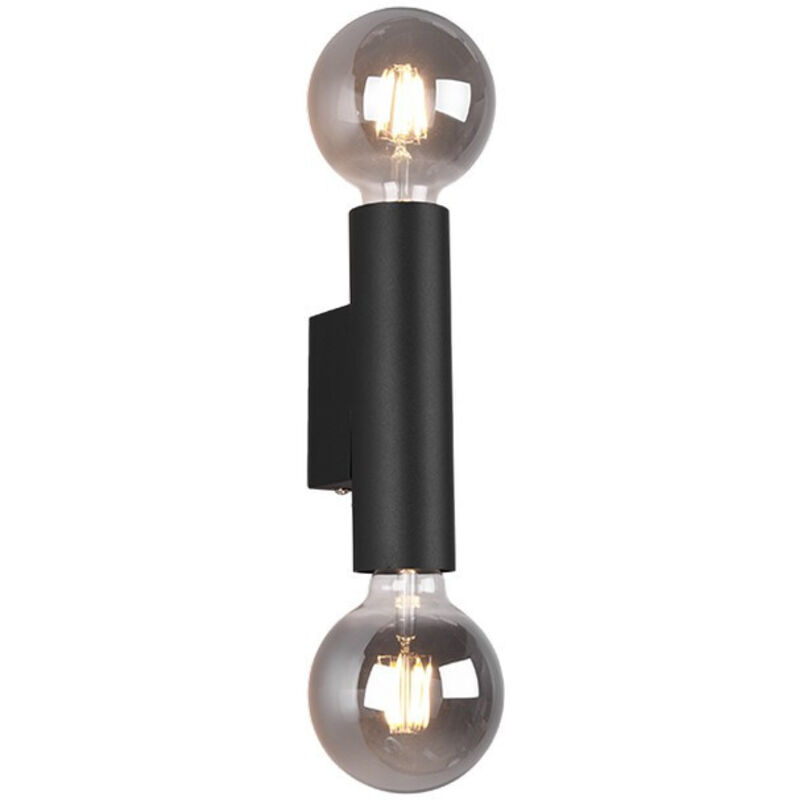 Applique Double Emission 2xE27 Vannes Noir H18 cm Trio Lighting