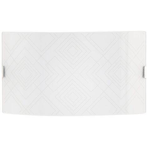 "Applique VECTOR in vetro bianca con decoro grigia (2xE27)"