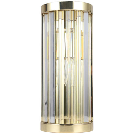 Applique Vetro oro glamour, vetro trasparente 1xE14 10W