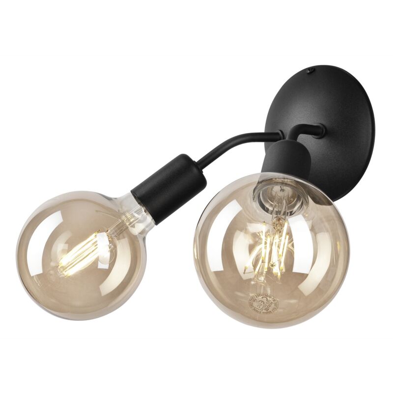 Applique Viggo, Métal, Noir, 14,5x23x23 cm