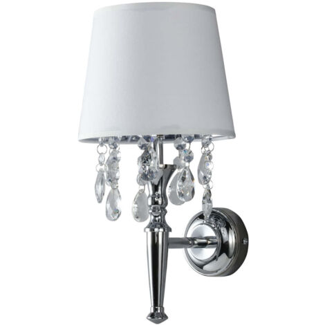 Applique Vigo bianca tessuto cristalli E14 Light Prestige