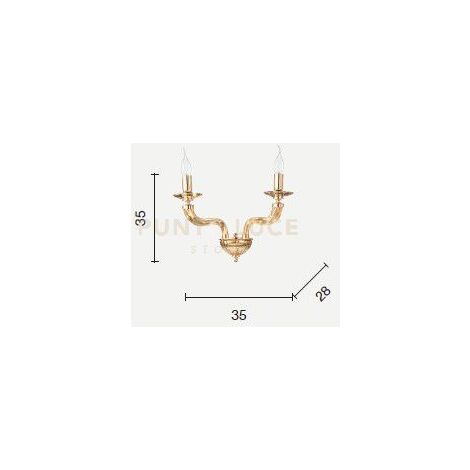 APPLIQUE VILLA 2 LUCI OTTANIO E CROMO ATTACCO E14