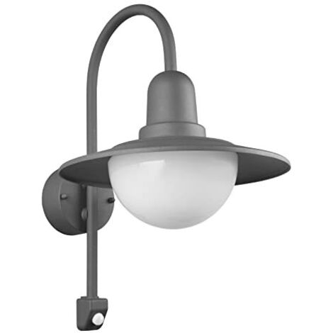 Applique Vintage Braccio Curvo Antracite Con Sensore Movimento IP44 Norman Trio Lighting
