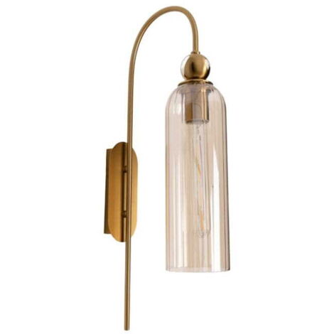 Applique vintage Campanila ottone/vetro ambra E27 Maxlight