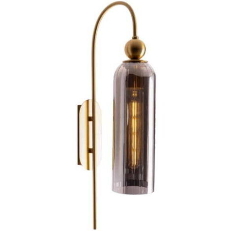 Applique vintage Campanila ottone vetro fumé E27 40W