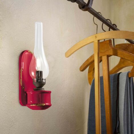 Applique Vintage Candela Ceramica Bianca 1 Luce E14