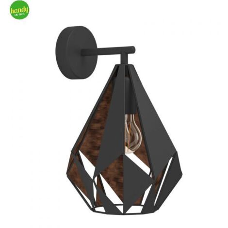 Applique Vintage Carlton 1 Acciaio Nero 1 Luce E27