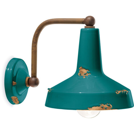 Applique Vintage Ceramica Verde Curva 1 Luce E27