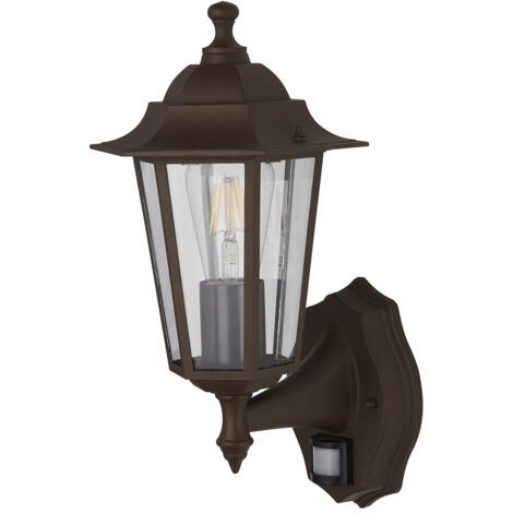 Applique Vintage-Decò Alex Acciaio Marrone Vetro Trasparente 1 Luce E27