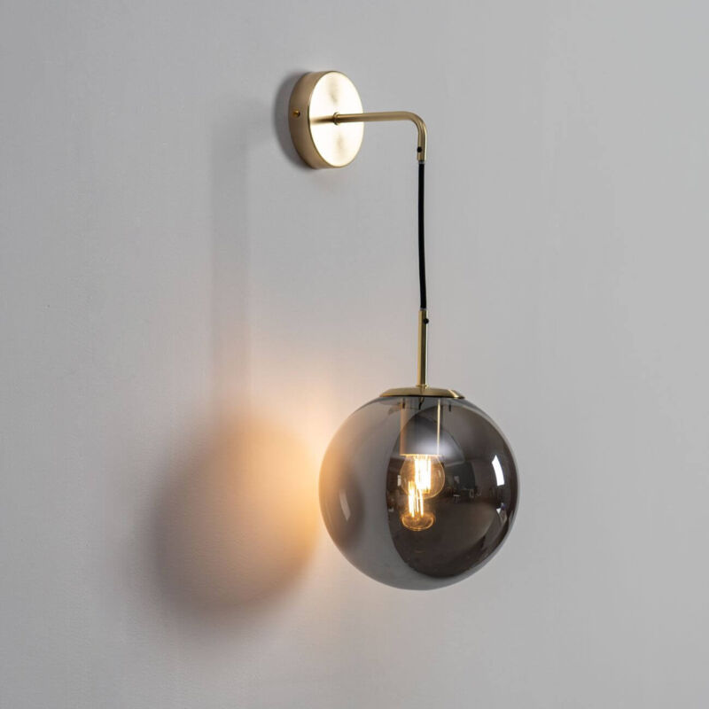 Applique vintage dorée verre fumé - Claudia