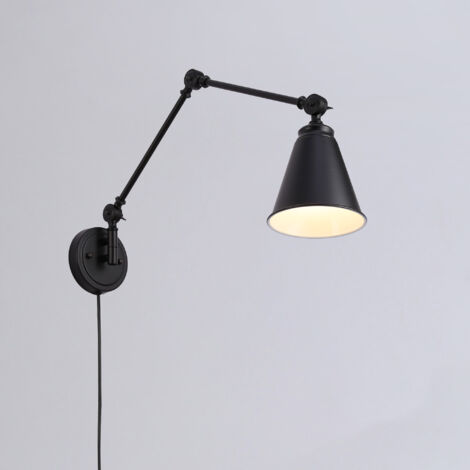 Applique vintage orientabile con cavo e spina "Tika"