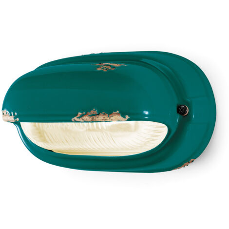 Applique Vintage Orizzontale Ceramica Verde 1 Luce E27