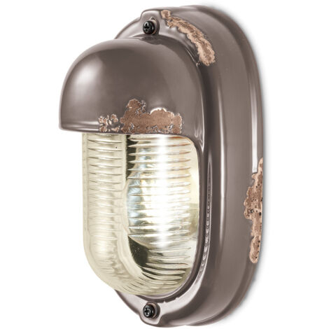 Applique Vintage Verticale Ceramica Tortora 1 Luce E27