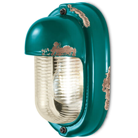 Applique Vintage Verticale Ceramica Verde 1 Luce E27