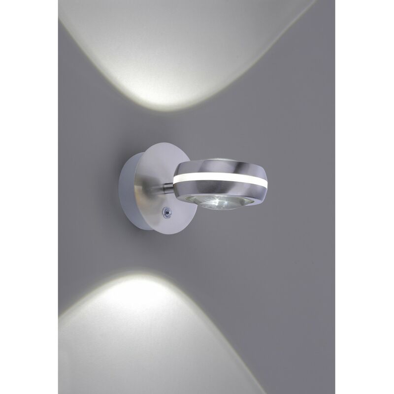 Image of Applique Vista Led Orientabile Dimmerabile Rgbw Nichel Ø11 cm Trio Lighting