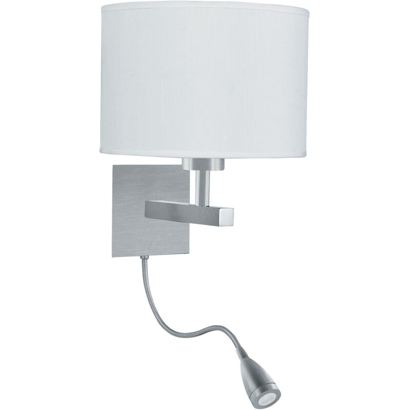 Searchlight - Applique murale intérieure Dual Flexi Arm à 1 lumière, argent satiné, E27