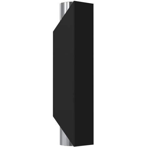 Applique Wall nera tubo su/giù cromo 2xGU10 8W Luminex
