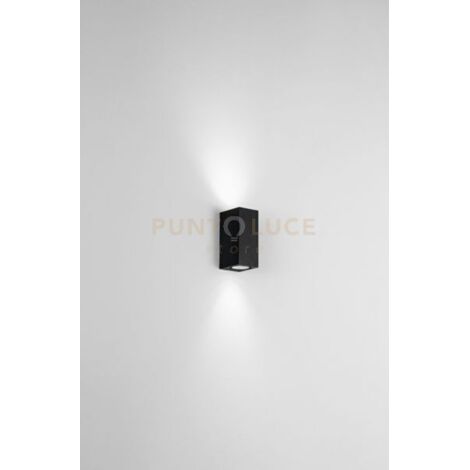 APPLIQUE ZENO SQUARE NERO 2 LUCI ATTACCO GU10 IP65 H.15,5CM