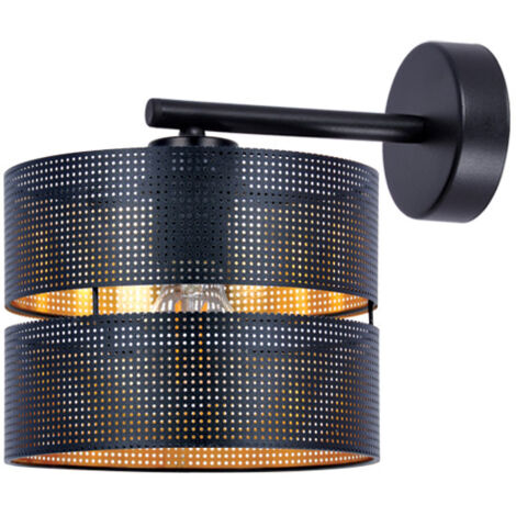 Applique ZIMBO K-5224 noir-or abat-jour ajouré E27 Kaja