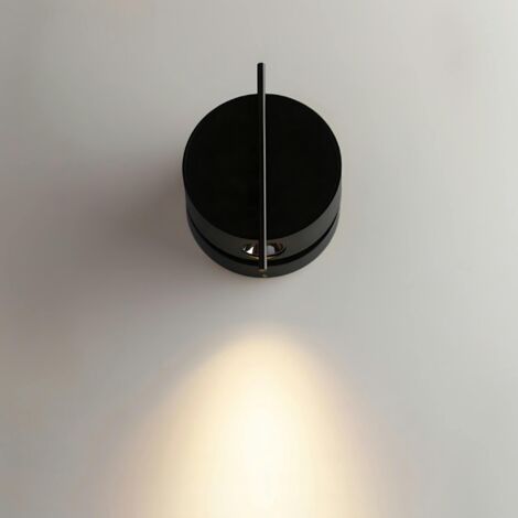 Applique murale noire design – bloc rond orientable MESA