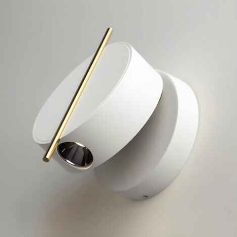 Applique murale design blanche & or – bloc rond orientable MESA