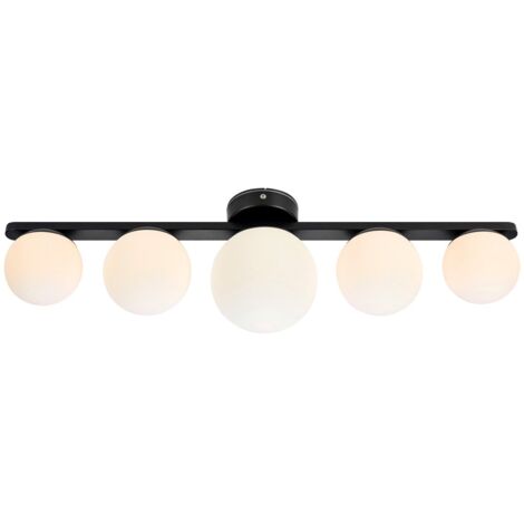 Appliqueplafonnier 5 lumieres g9 20w ip44 noir et blanc - markslojd - pur 88895563 88895563 88895563