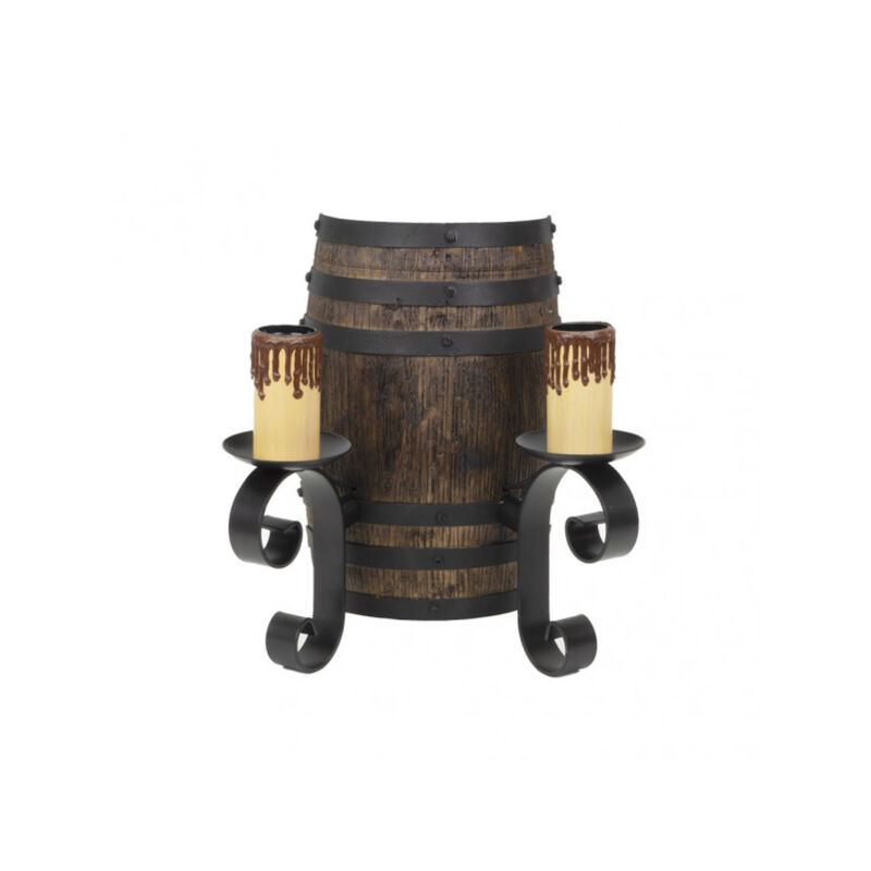 Fabrilamp - Lampe murale rustique 2 lumières Dimensions (30x28cm).