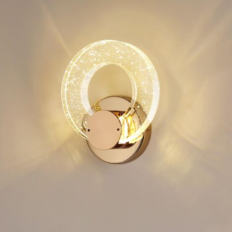 Appliques en Cristal Lampe Murale Appliques LED d'Intérieur Style Moderne Applique Murale Dorér 3 Couleurs pour Salle de Séjour,Salle de Bains,Chambre à Coucher,Chevet,Porche[Grandes]