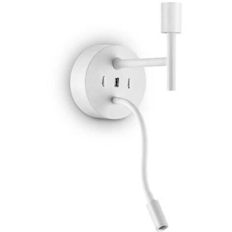 Appliques - Lampade Da Parete Set Metallo Bianco 2 Luci E27