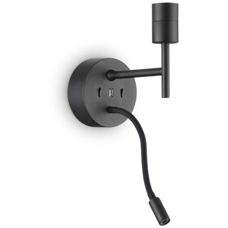 Appliques - Lampade Da Parete Set Metallo Nero 2 Luci E27